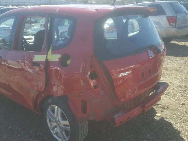 JHMGD38667S051433 - 2007 HONDA FIT S RED photo 9