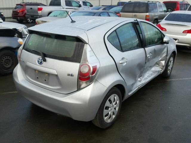 JTDKDTB33D1533353 - 2013 TOYOTA PRIUS C SILVER photo 4