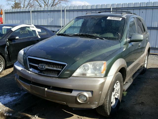 KNDJC733645183116 - 2004 KIA SORENTO EX GREEN photo 2