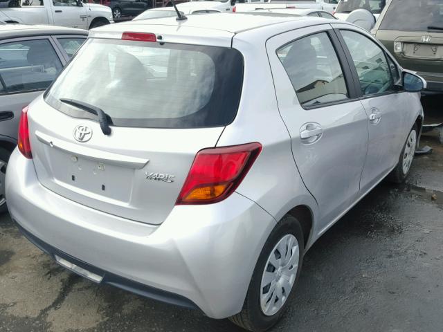 VNKKTUD35FA047305 - 2015 TOYOTA YARIS SILVER photo 4