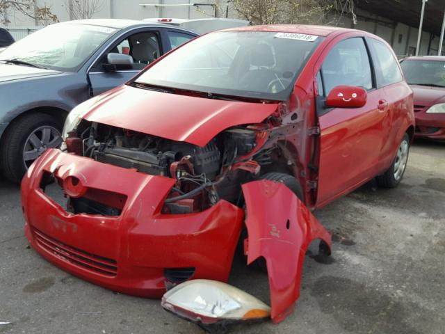 JTDJT923X75102216 - 2007 TOYOTA YARIS RED photo 2