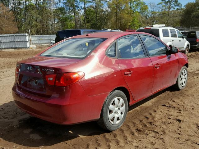 KMHDU46D07U156612 - 2007 HYUNDAI ELANTRA GL RED photo 4