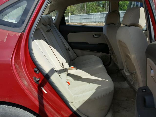 KMHDU46D07U156612 - 2007 HYUNDAI ELANTRA GL RED photo 6