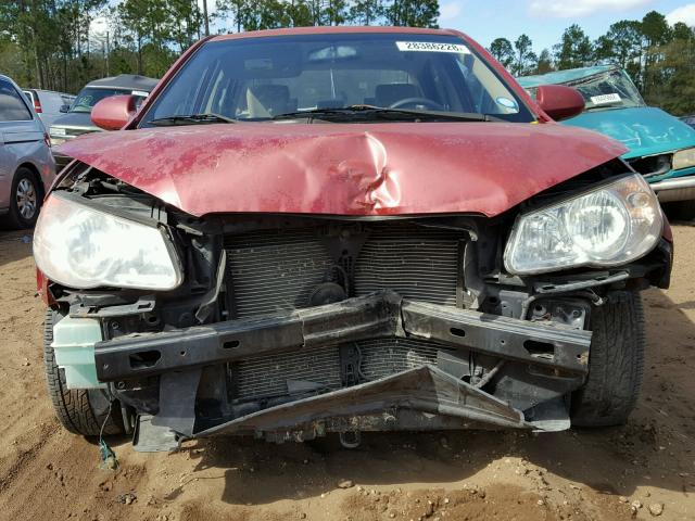 KMHDU46D07U156612 - 2007 HYUNDAI ELANTRA GL RED photo 9