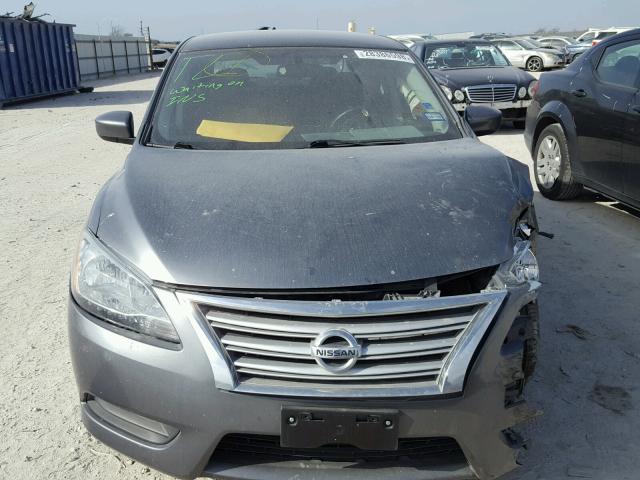 3N1AB7AP8FL657257 - 2015 NISSAN SENTRA S GRAY photo 9