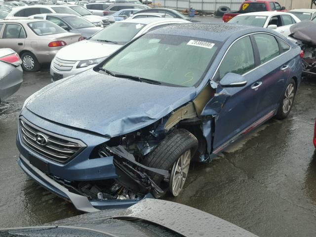 5NPE34AF6HH551054 - 2017 HYUNDAI SONATA SPO BLUE photo 2