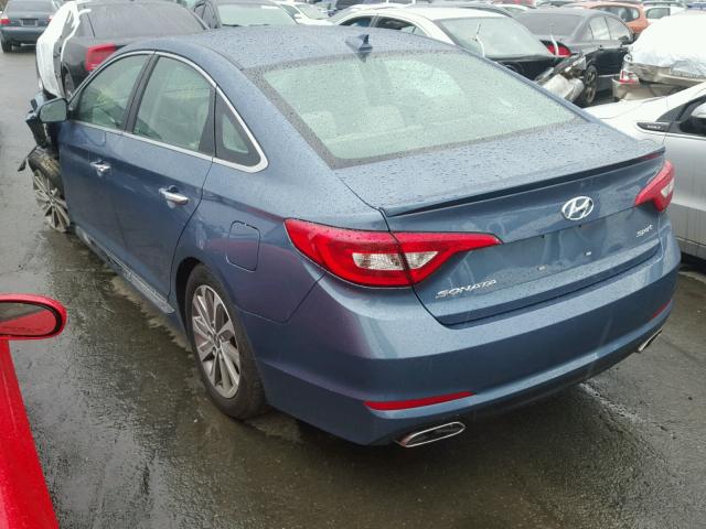 5NPE34AF6HH551054 - 2017 HYUNDAI SONATA SPO BLUE photo 3