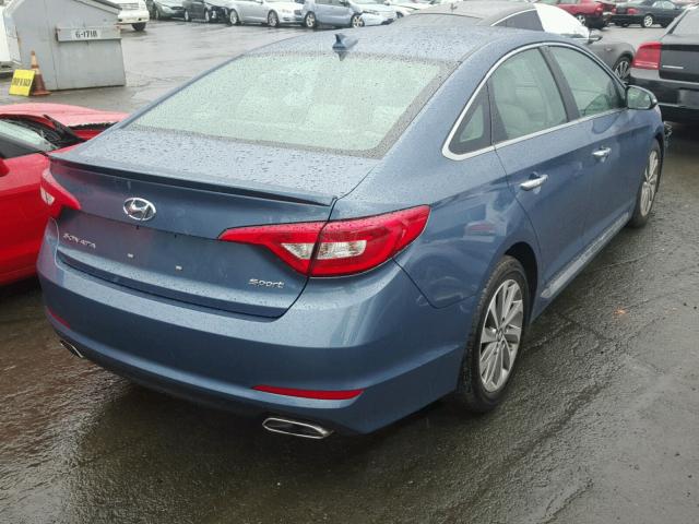 5NPE34AF6HH551054 - 2017 HYUNDAI SONATA SPO BLUE photo 4