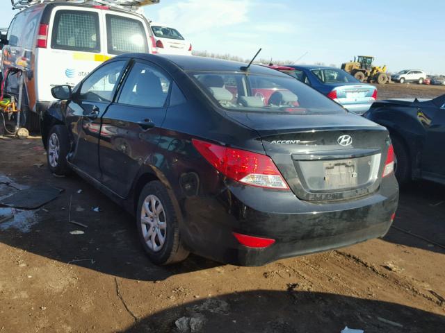 KMHCT4AE1EU764277 - 2014 HYUNDAI ACCENT GLS BLACK photo 3