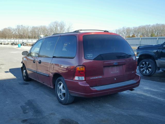 2FMZA51442BA31249 - 2002 FORD WINDSTAR L MAROON photo 3