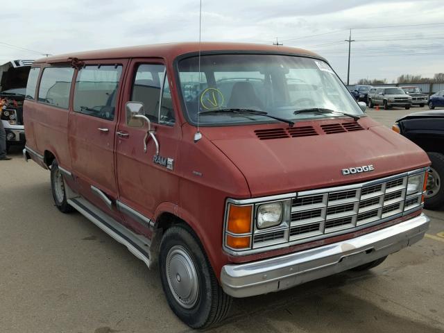 2B5WB35ZXLK779030 - 1990 DODGE RAM WAGON MAROON photo 1