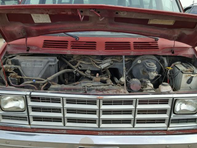 2B5WB35ZXLK779030 - 1990 DODGE RAM WAGON MAROON photo 7