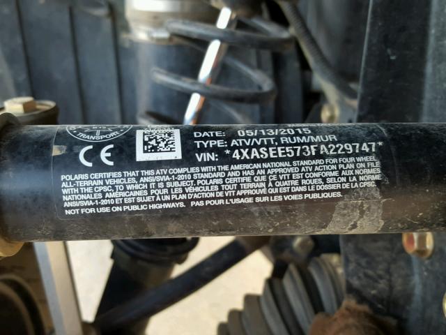 4XASEE573FA229747 - 2015 POLARIS SPORTSMAN GREEN photo 10