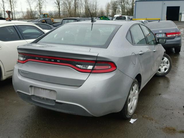 1C3CDFAA7FD404852 - 2015 DODGE DART SE SILVER photo 4