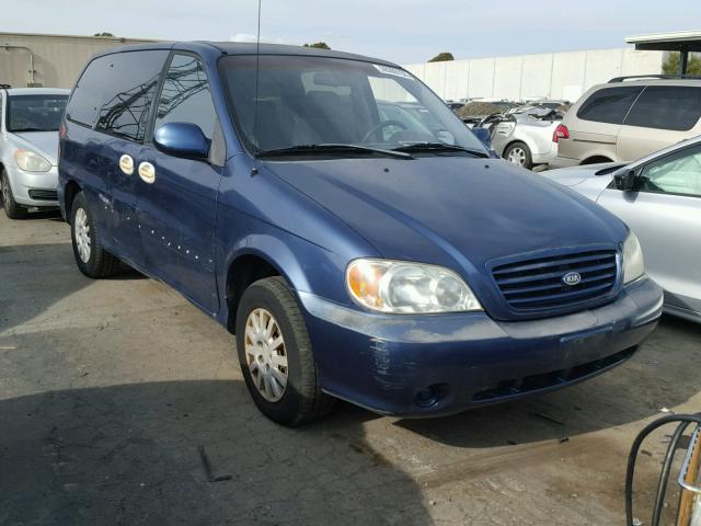 KNDUP131136429527 - 2003 KIA SEDONA EX BLUE photo 1