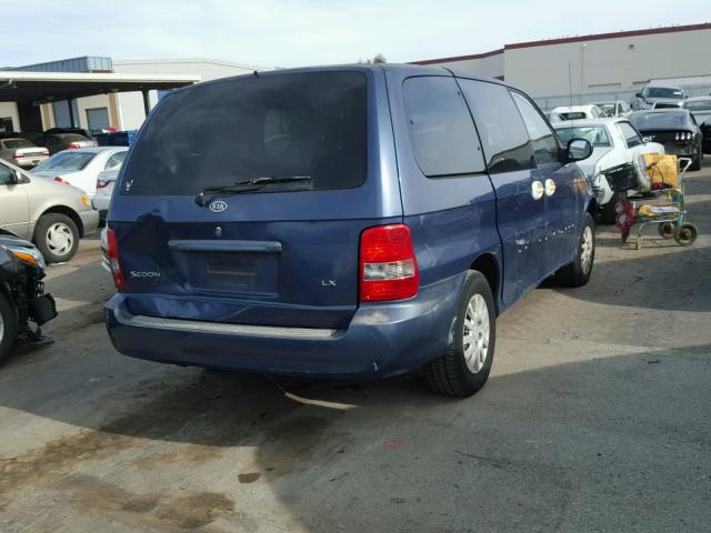 KNDUP131136429527 - 2003 KIA SEDONA EX BLUE photo 4