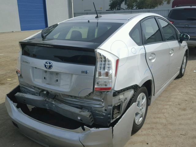 JTDKN3DU6B0275576 - 2011 TOYOTA PRIUS SILVER photo 4