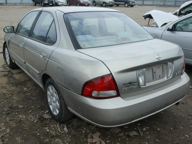 3N1CB51DX1L522065 - 2001 NISSAN SENTRA XE TAN photo 3