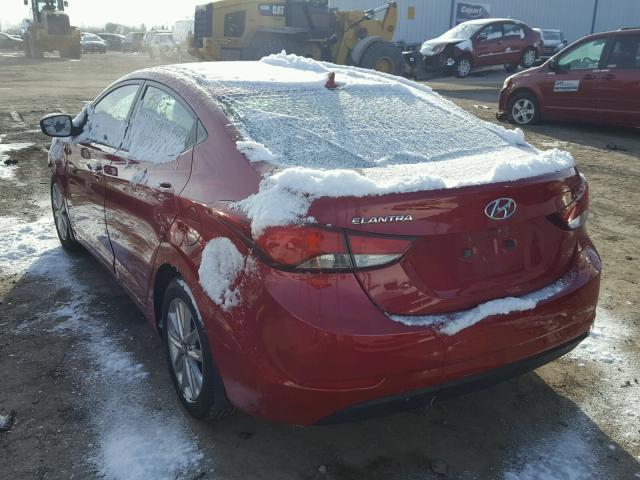 KMHDH4AE8FU393996 - 2015 HYUNDAI ELANTRA SE RED photo 3