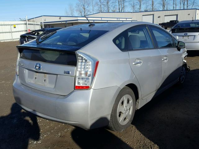 JTDKN3DU4B1475348 - 2011 TOYOTA PRIUS SILVER photo 4