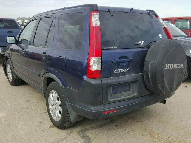 JHLRD78895C065307 - 2005 HONDA CR-V EX BLUE photo 3