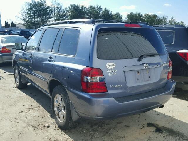 JTEEP21A540048048 - 2004 TOYOTA HIGHLANDER BLUE photo 3