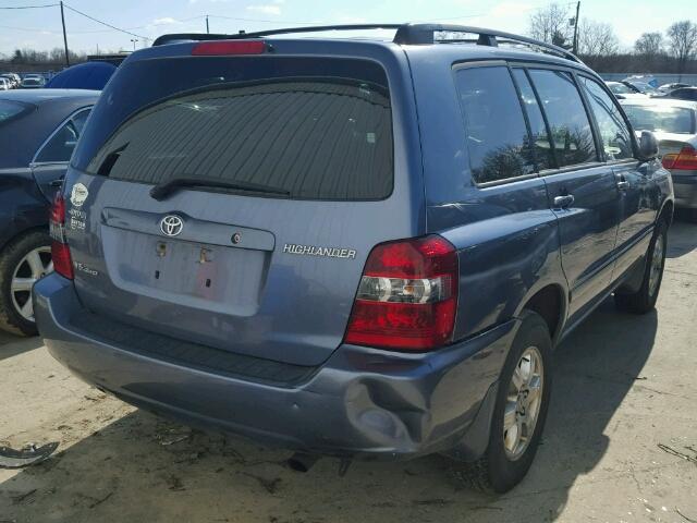 JTEEP21A540048048 - 2004 TOYOTA HIGHLANDER BLUE photo 4