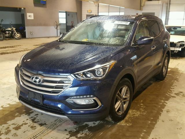 5XYZUDLB2HG474201 - 2017 HYUNDAI SANTA FE S BLUE photo 2