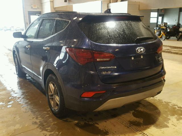 5XYZUDLB2HG474201 - 2017 HYUNDAI SANTA FE S BLUE photo 3