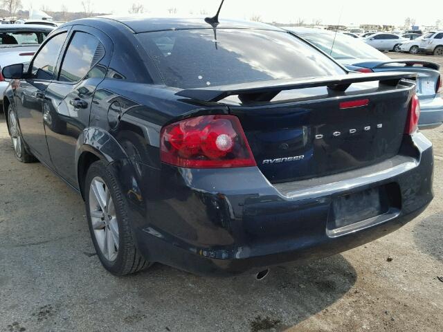 1C3CDZAGXDN750584 - 2013 DODGE AVENGER SE BLACK photo 3