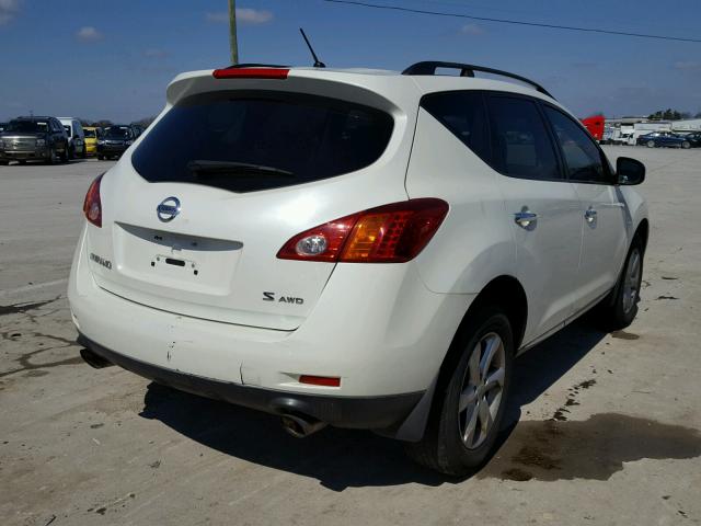 JN8AZ18W59W212805 - 2009 NISSAN MURANO S WHITE photo 4