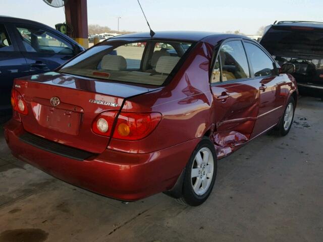 1NXBR32E54Z269002 - 2004 TOYOTA COROLLA RED photo 4