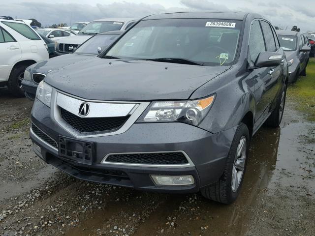 2HNYD2H24AH500629 - 2010 ACURA MDX CHARCOAL photo 2