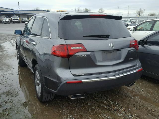 2HNYD2H24AH500629 - 2010 ACURA MDX CHARCOAL photo 3