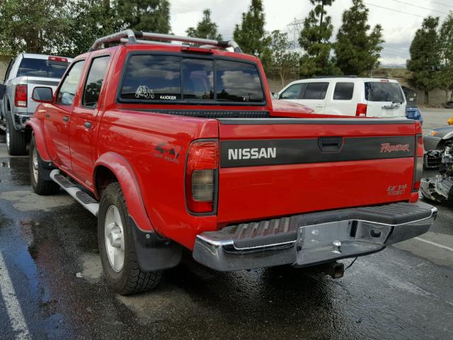 1N6ED27Y9YC415696 - 2000 NISSAN FRONTIER C RED photo 3