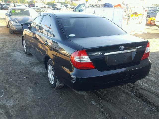 4T1BE32K02U005779 - 2002 TOYOTA CAMRY LE BLACK photo 3