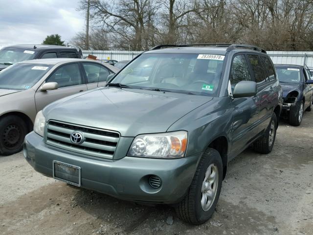 JTEHD21A250037256 - 2005 TOYOTA HIGHLANDER GREEN photo 2