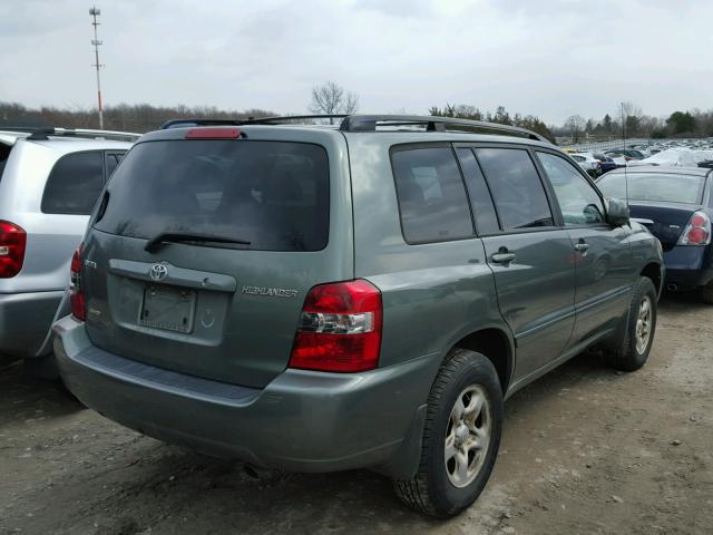 JTEHD21A250037256 - 2005 TOYOTA HIGHLANDER GREEN photo 4