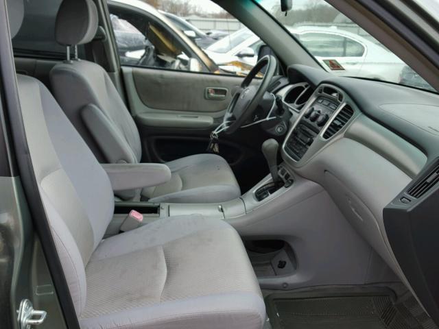 JTEHD21A250037256 - 2005 TOYOTA HIGHLANDER GREEN photo 5