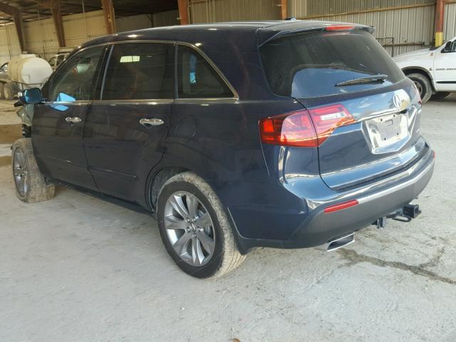 2HNYD2H88DH514722 - 2013 ACURA MDX ADVANC BLUE photo 3