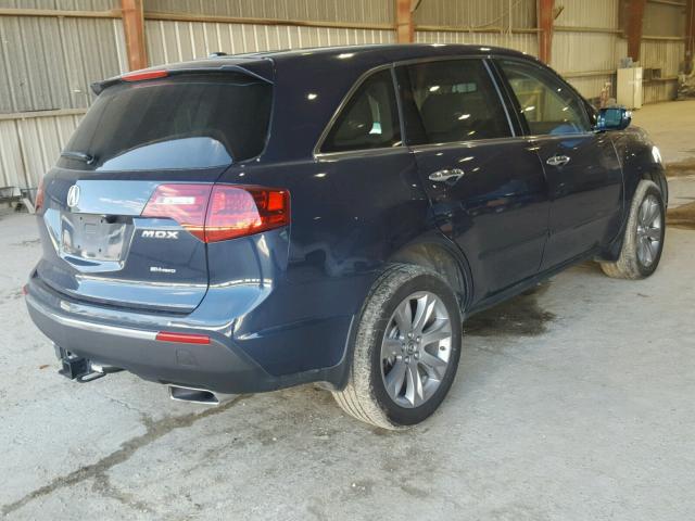 2HNYD2H88DH514722 - 2013 ACURA MDX ADVANC BLUE photo 4