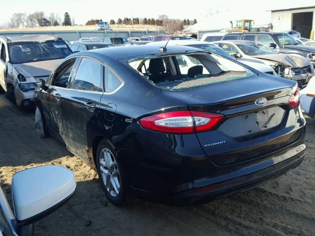 3FA6P0H76GR152470 - 2016 FORD FUSION SE BLACK photo 3