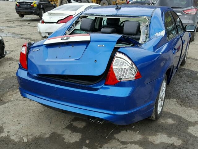 3FAHP0JA9CR228062 - 2012 FORD FUSION SEL BLUE photo 4