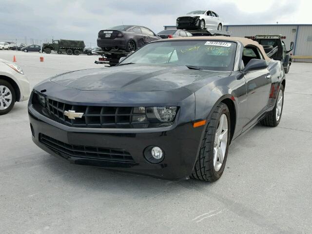 2G1FB3D30C9180271 - 2012 CHEVROLET CAMARO BLACK photo 2