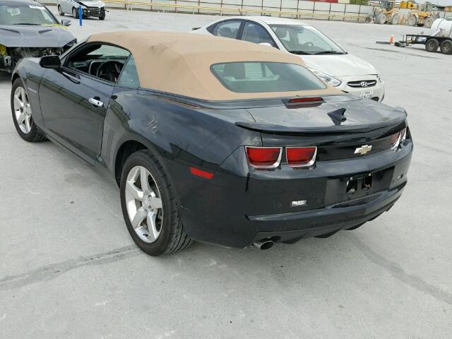 2G1FB3D30C9180271 - 2012 CHEVROLET CAMARO BLACK photo 3