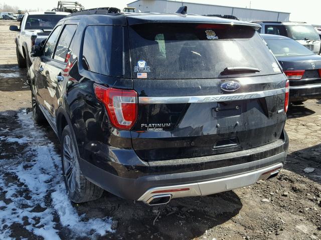 1FM5K8HT6HGB88499 - 2017 FORD EXPLORER P BLACK photo 3