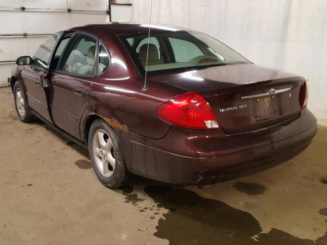 1FAFP55S9YG232523 - 2000 FORD TAURUS SES BROWN photo 3