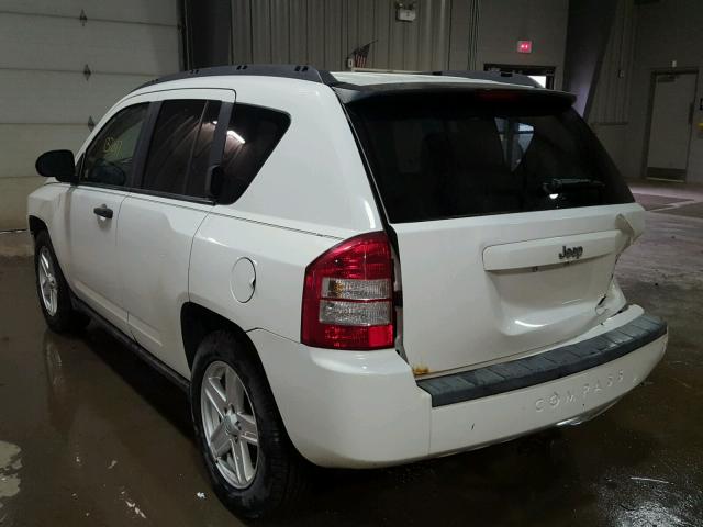 1J8FT47W17D145398 - 2007 JEEP COMPASS WHITE photo 3