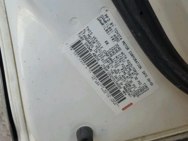 JT6HF10U2Y0154089 - 2000 LEXUS RX 300 WHITE photo 10