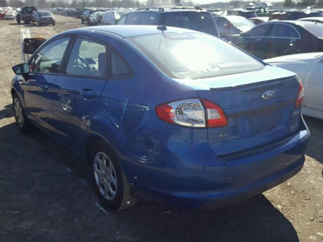 3FADP4BJ0BM221307 - 2011 FORD FIESTA SE BLUE photo 3